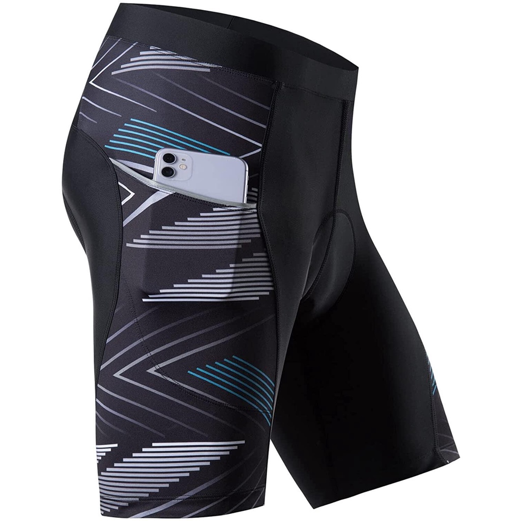 Powerband Men's Cycling Shorts 20D Padded Bike Shorts with 2 Pockets
