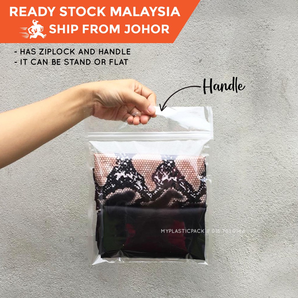 Zip lock bag with handle hot sale