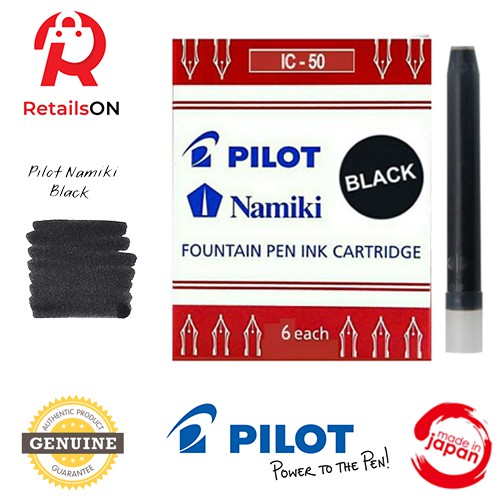 Pilot Fountain Pen Ink Cartridge IC50 (6 Pieces) Black / Namiki IC50