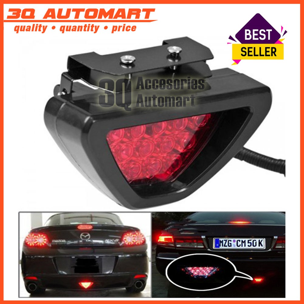 Universal F1 Style 12 LED Red Rear Tail Third Brake Stop Safety Lamp ...