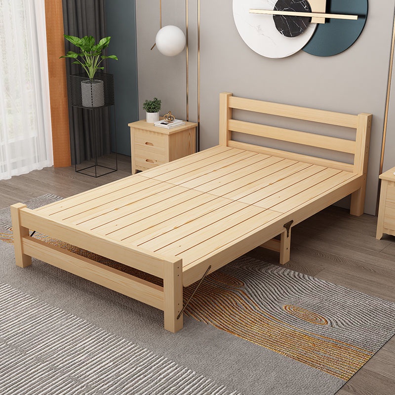 Foldable wooden double bed hot sale