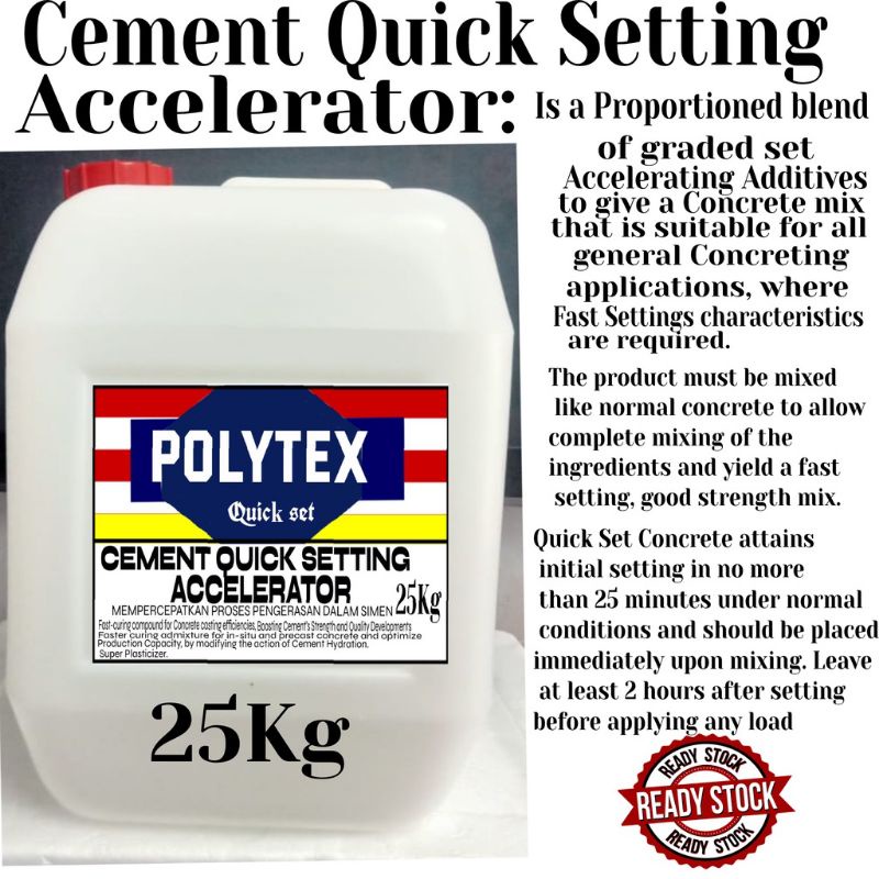 Polytex: Cement Quick Hardening and Setting Accelerator/25Kg/Personal ...