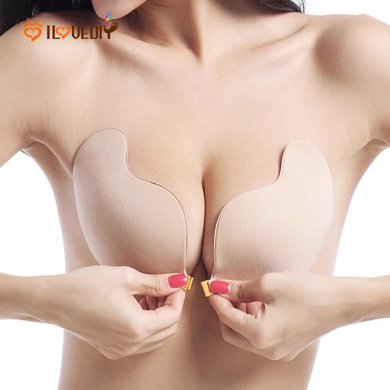 Strapless Invisible Bra Self Adhesive Push Up Stick On Wedding Dress  Silicon Bra