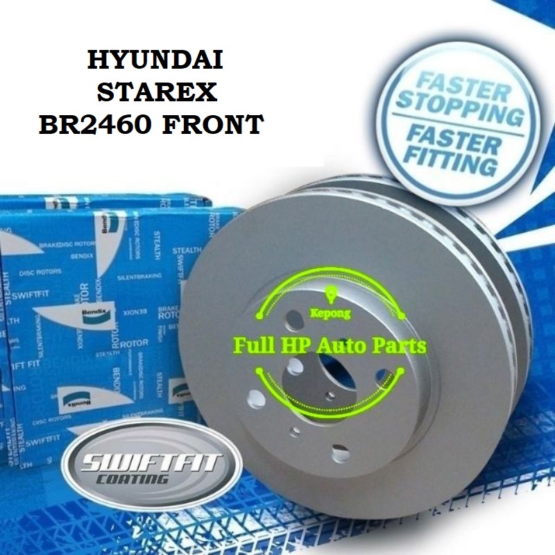 Original Bendix Swiftfit BR2460 Front Disc Rotor - Hyundai Starex ...