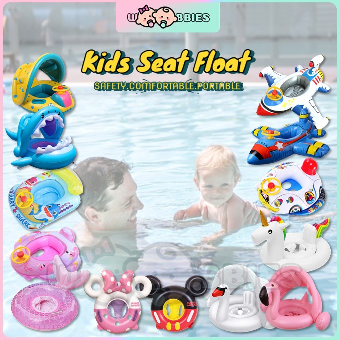 👶🏻Woobbies Inflatable Kids Swimming Ring Baby Swimming Float Seat Float ...