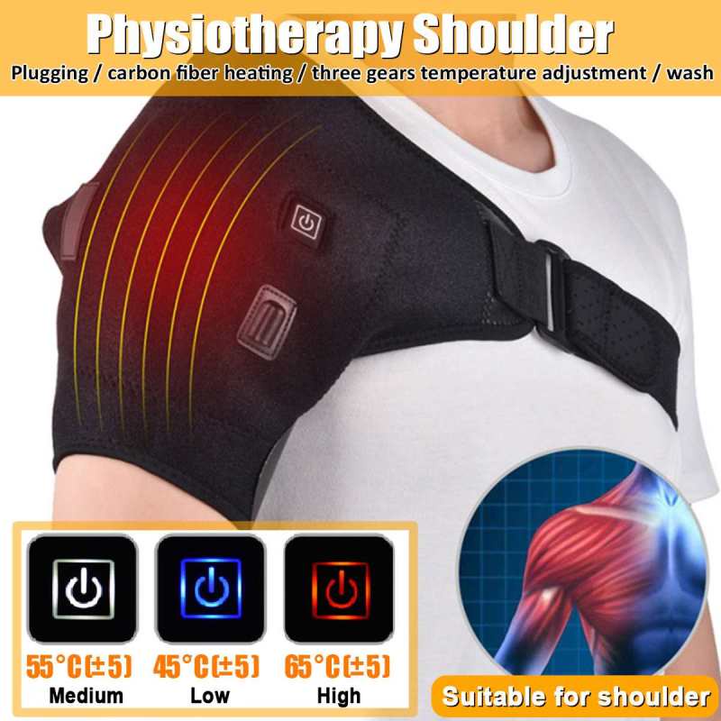 Electric Shoulder Massager Wrap Belt Heating Massage Device Vibration  Physiotherapy Shoulder Brace Joint Arthritis Relief Pain