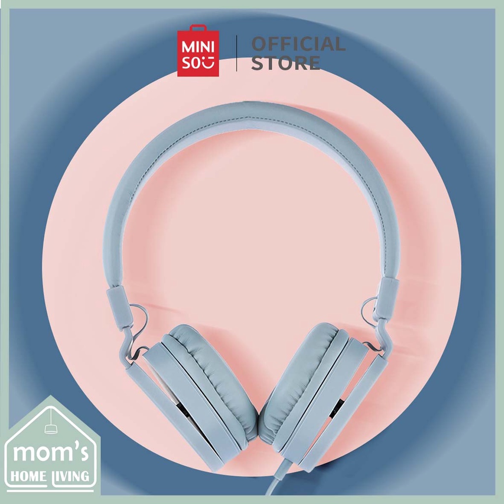 Miniso Headphones Wired Foldable Handsfree Headset Foldable Head Phone Gaming Cable Shopee