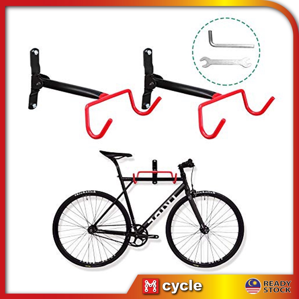 Bicycle Wall Mount Stand Hanger Parking Road Bike MTB Bike Frame Gantung Basikal Carrier Mcycleparts Shopee Malaysia