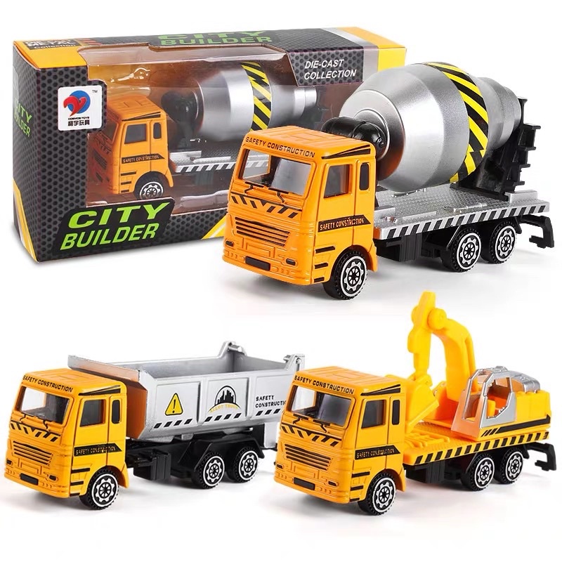 Die Cast Metal Construction Engineering Trucks Mainan Diecast Kereta