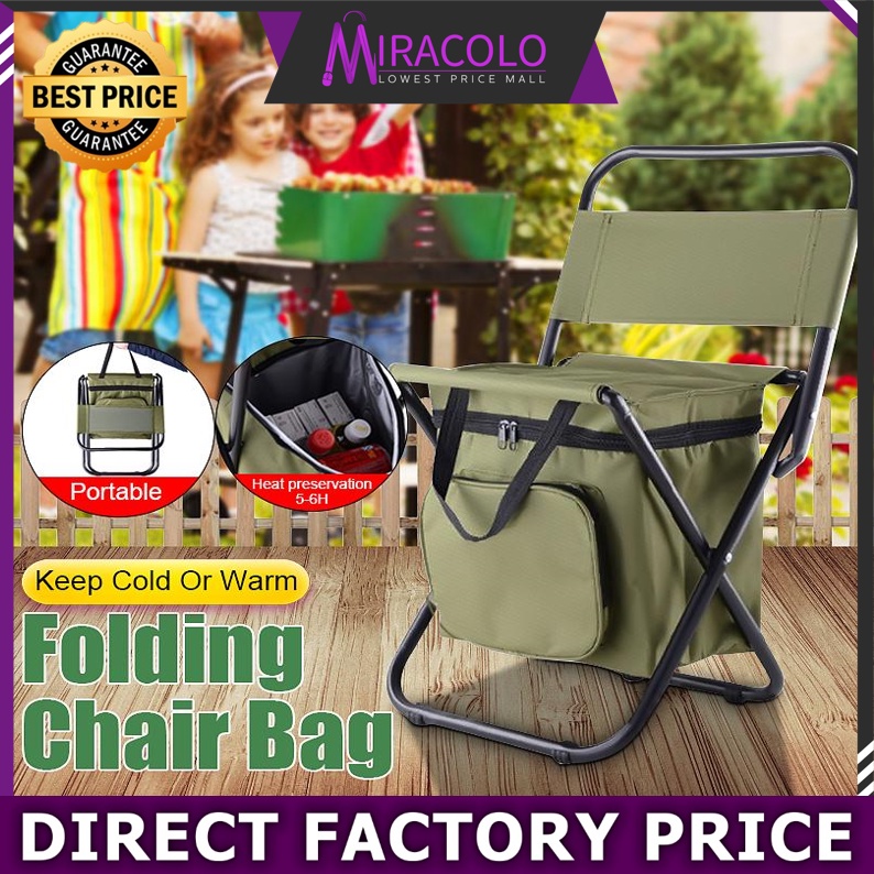 MIRA Portable Outdoor Folding Chairs with Storage Bag with Backrest Insulation Function Leisure