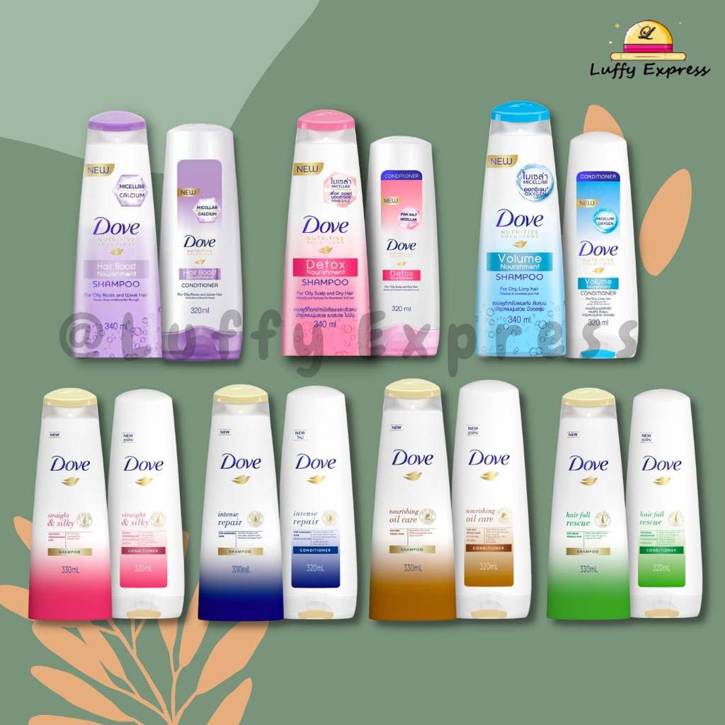 Dove Shampoo 340ml Conditional 300ml Nutritive Solutions Shopee Malaysia