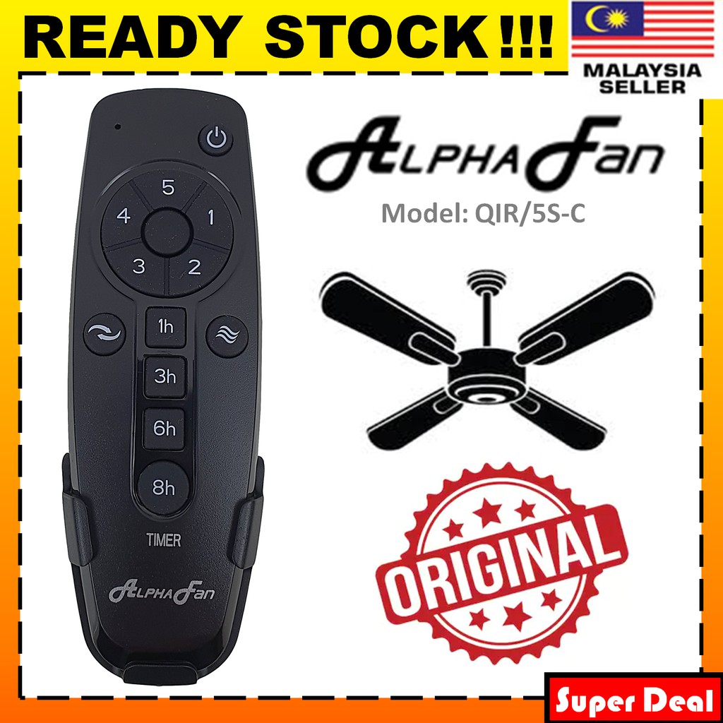 [100% ORIGINAL] ALPHA Fan - 5 Speed Ceiling Fan Remote Control (QIR/5S ...
