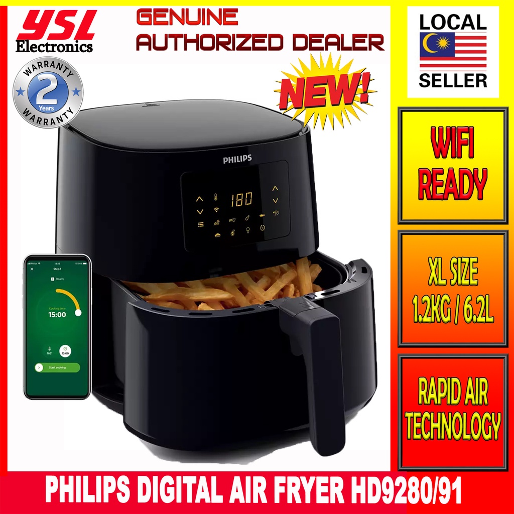 Philips HD9280/91 Connected XL Air Fryer, Black