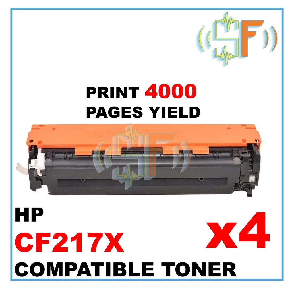 4 UNITS CF217X CF 217 17X Compatible Black Toner For LaserJet M102 ...
