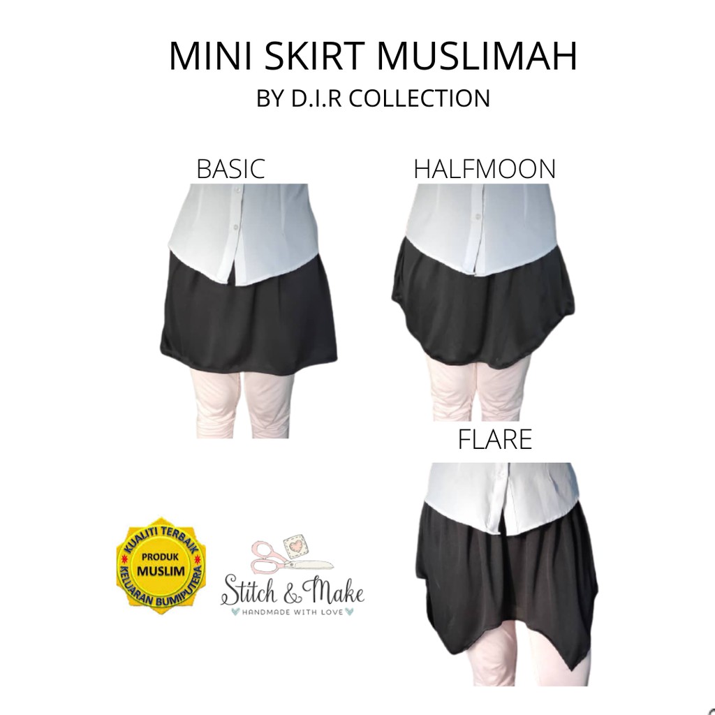 Mini skirt 2025 muslimah murah