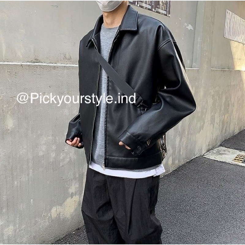 KEMEJA Koda leather jacket leather jacket Zipper leather Shirt | Shopee ...
