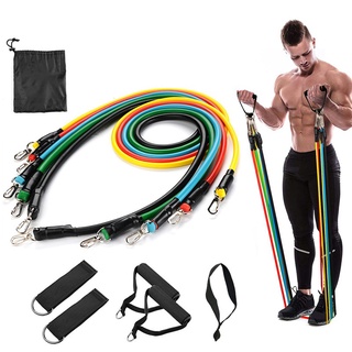 Gym 11pcs/Set Exercise Resistance Bands Yoga Fitness Home elastic