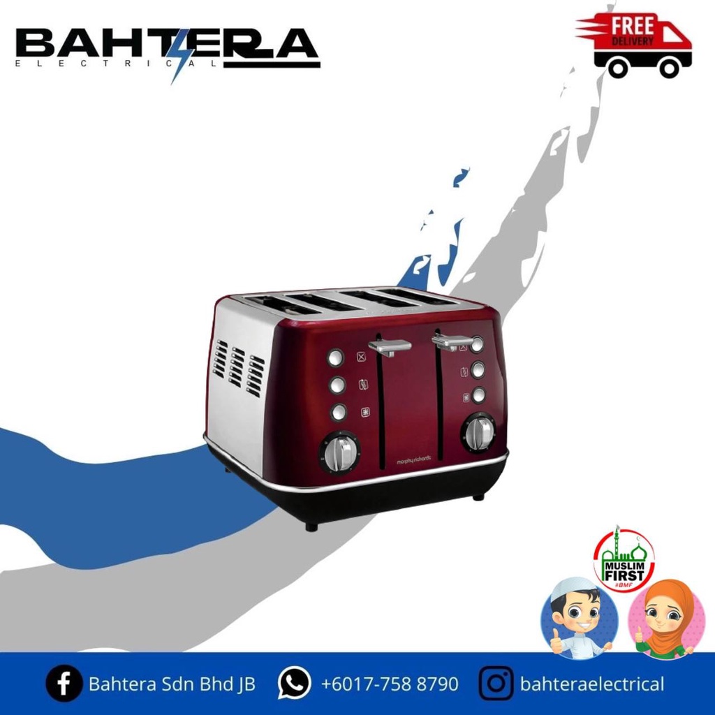 Morphy Richards Evoke Red 4 Slice Toaster 240108( Ready Stock) Shopee