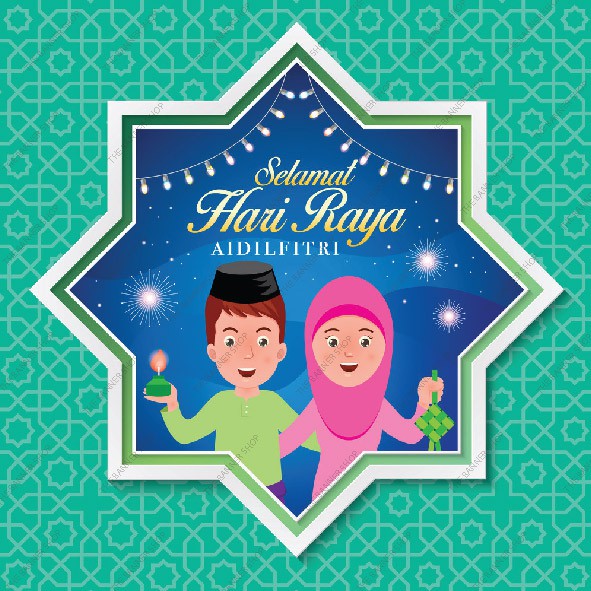 Hari Raya Stickers 50pcs Waterproof Vinyl Sticker Ready Stocks