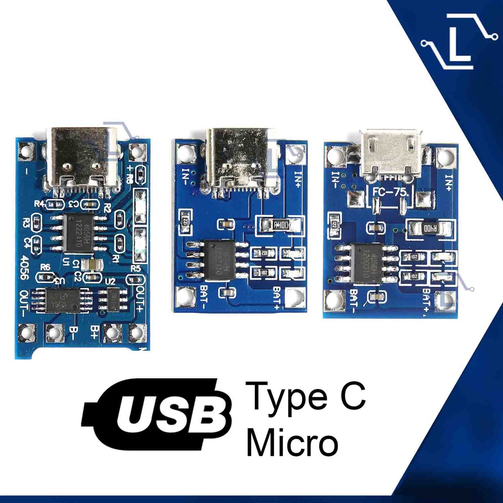 [Luminense] USB Micro TypeC Charging module TP4056 Lithium Battery ...