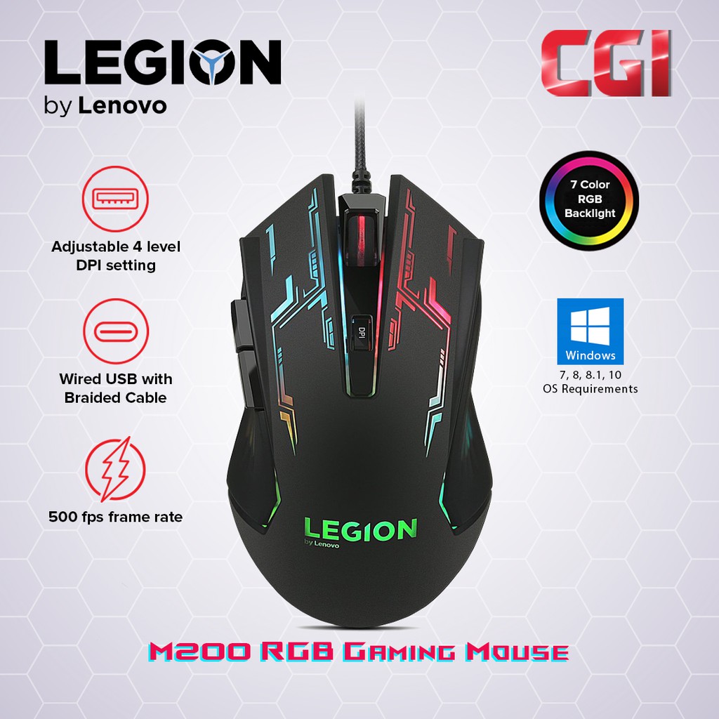 Lenovo Legion M200 RGB Gaming Mouse GX30P93886 Shopee Malaysia