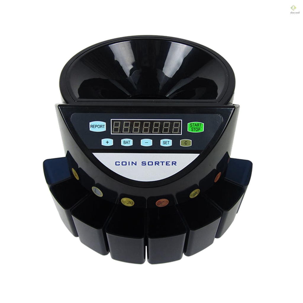 Docooler Electronic Coin Counter Sorter Euro 300 Coins Mini Digital Auto Counting Machine Preset