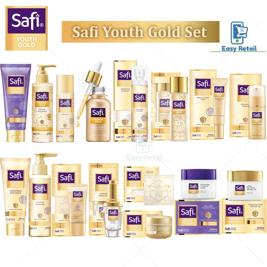 Safi Youth Gold Skincare Series (Anti Aging) [ Cleanser / Toner / Eye