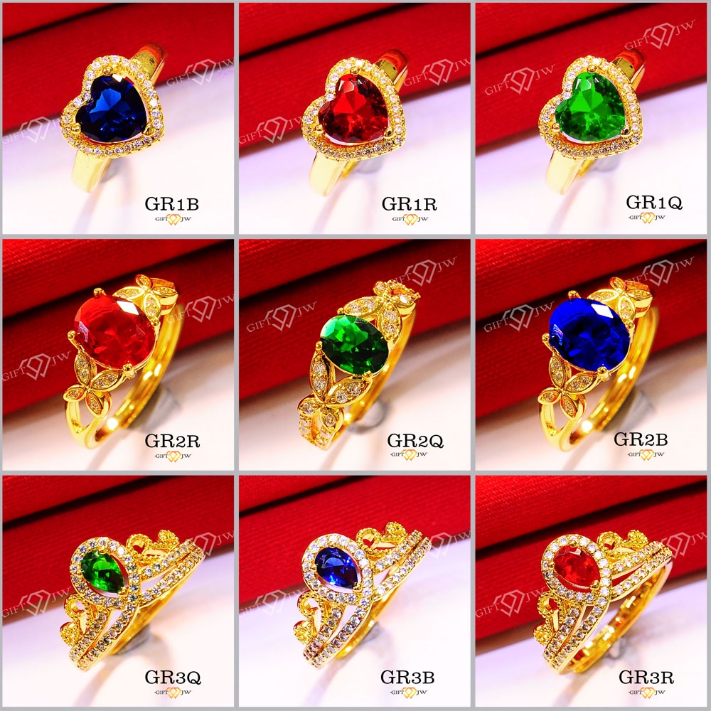 JW Korean Style Adjustable 24k Gold Plated Rings (Adjustable Size 9-16 ...