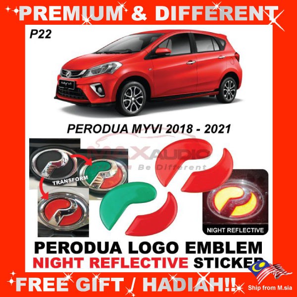 Car Logo Emblem Sticker PERODUA MYVI GEN3 G3 2018 - 2023 Front Rear ...