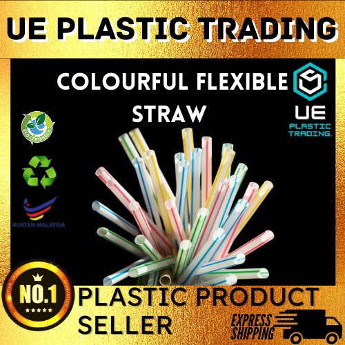 🔥READY STOCK🔥Colourful Flexible Plastic Straw (±100pcs) ️Quality ...