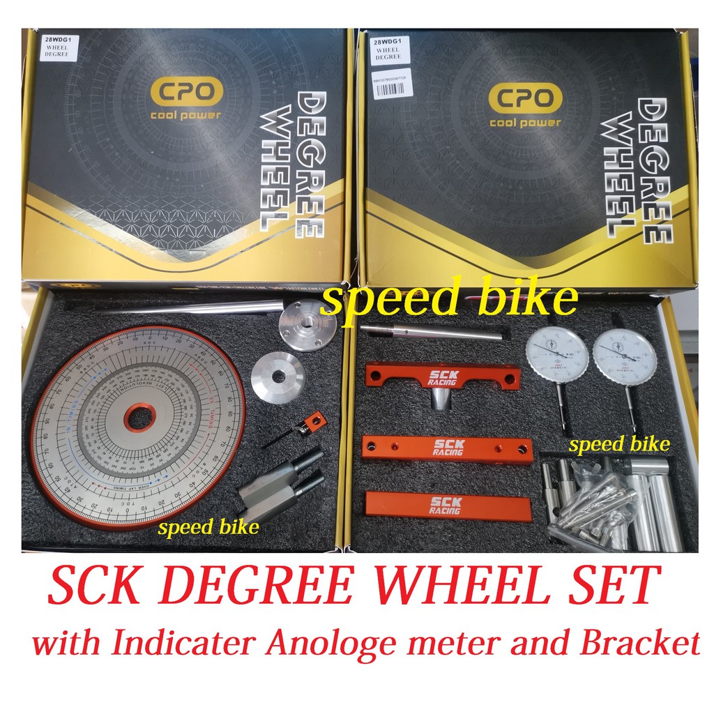 SCK DEGREE Wheel Set & Dial Indicator Analoge Meter With Holder Set