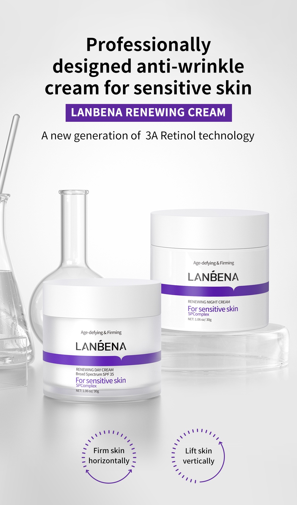 LANBENA 3A Retinol Night Cream Renewing Ageless support Complex-Plump ...