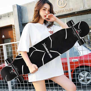 Decathlon skateboard longboard adult professional board downhill board boys  and girls beginner four-wheel brush street