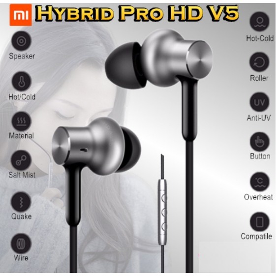 Original Xiaomi Piston v5 Hybrid Pro HD In Ear Earphone Imported Shopee Malaysia