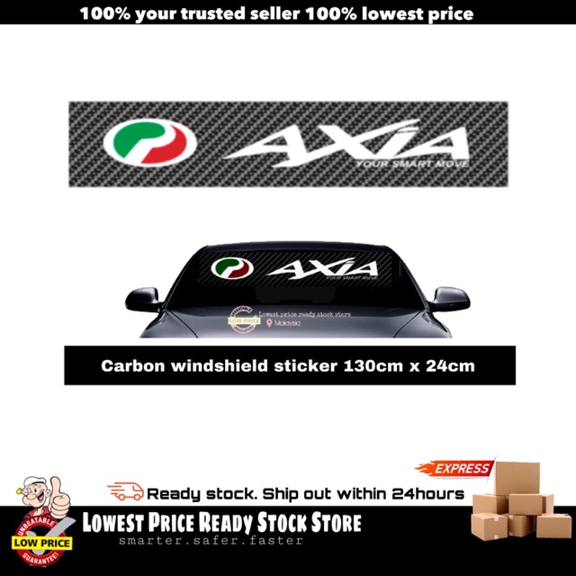 AXIA Carbon Design Windscreen Windshield Sticker - 130cm x 24cm ...