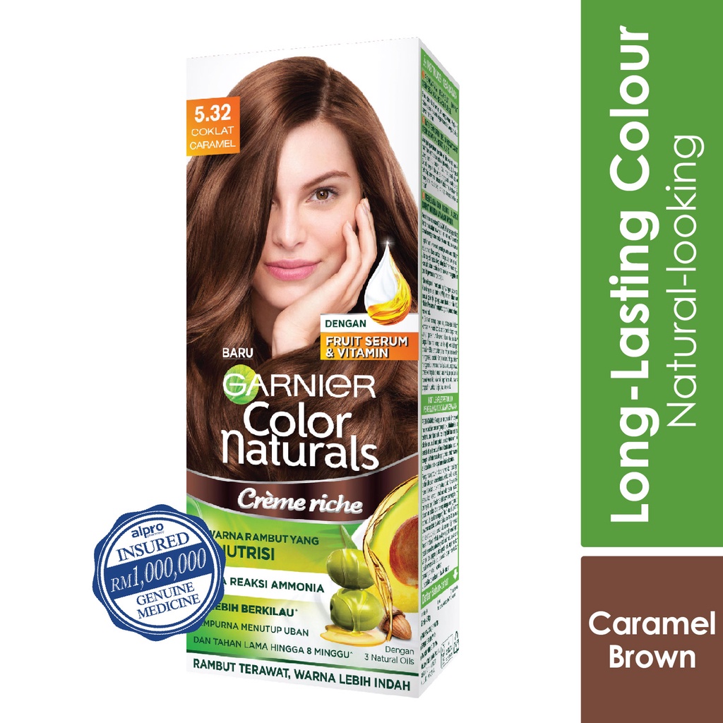 Garnier Hair Color Naturals Creme 5.32 Caramel Brown Shopee Malaysia