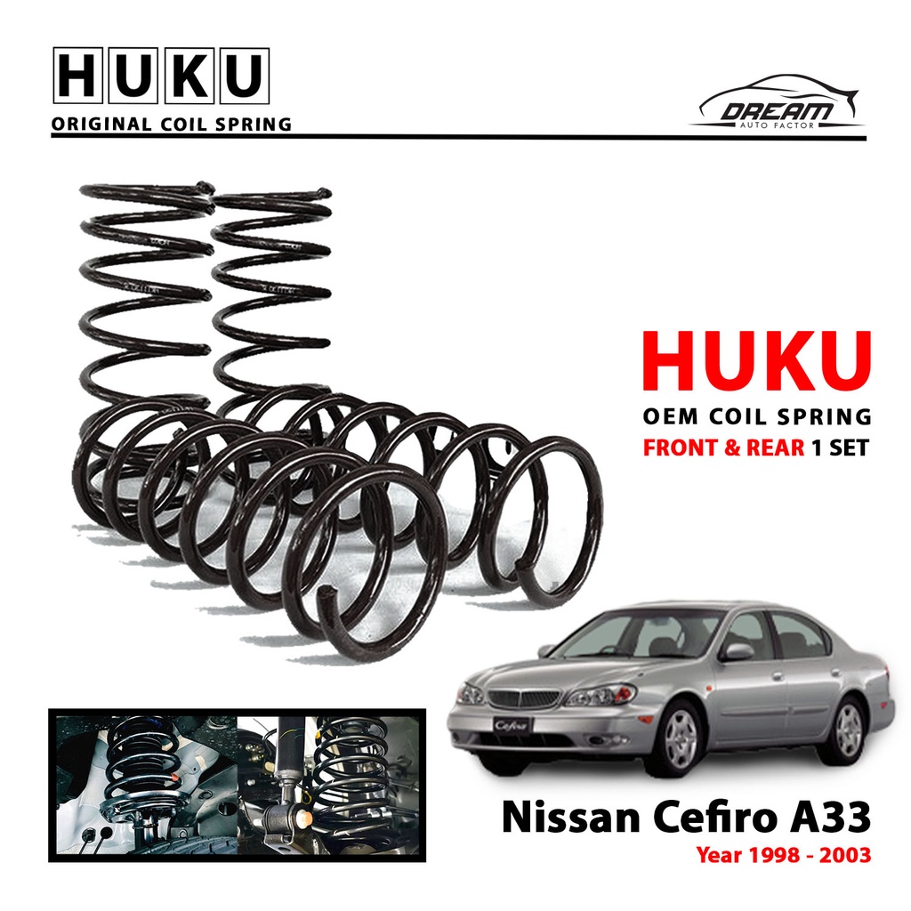 Nissan Cefiro A33 HUKU Coil Spring Front And Rear Set NCF2306F | Shopee ...