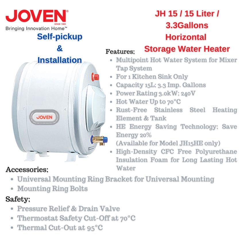 Joven / Storage Water Heater / Horizontal Storage Water Heater / JSH15