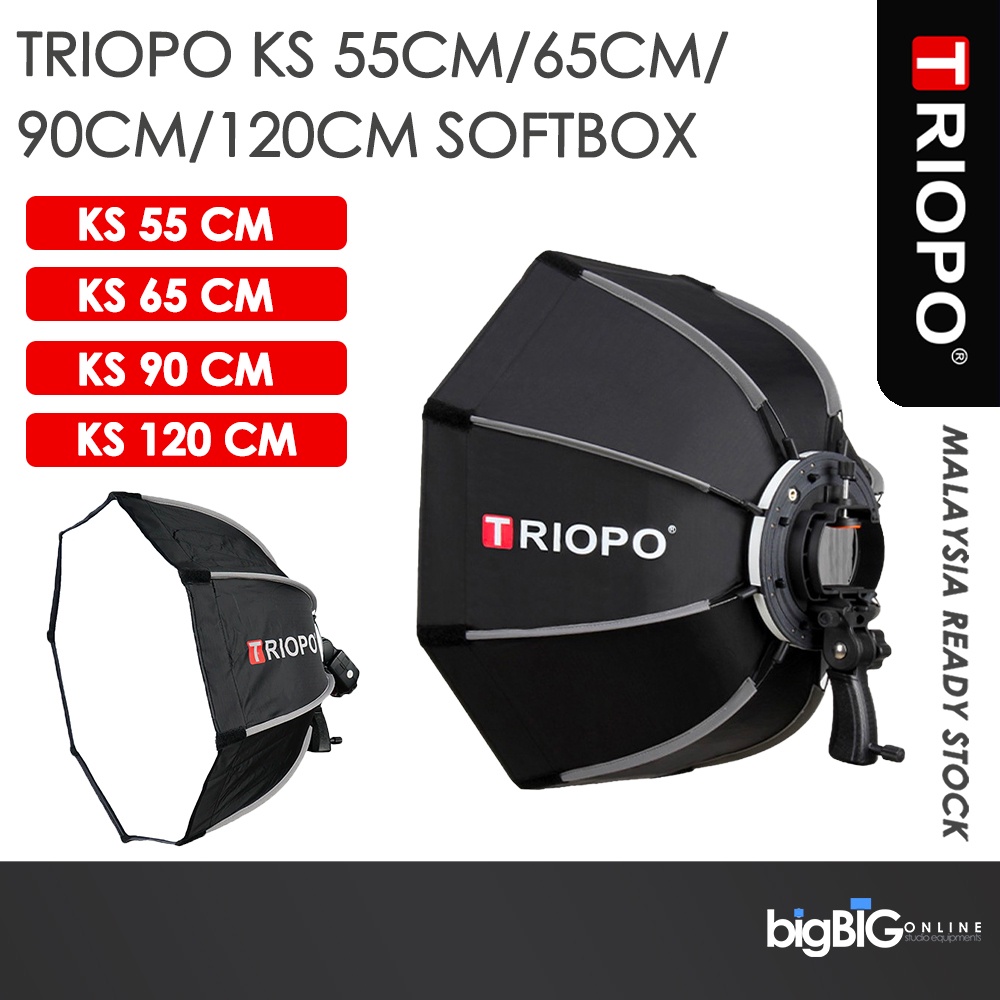 TRIOPO 55cm/65cm/90cm/120cm Foldable Octagon Softbox Ks55/Ks65/Ks90 ...