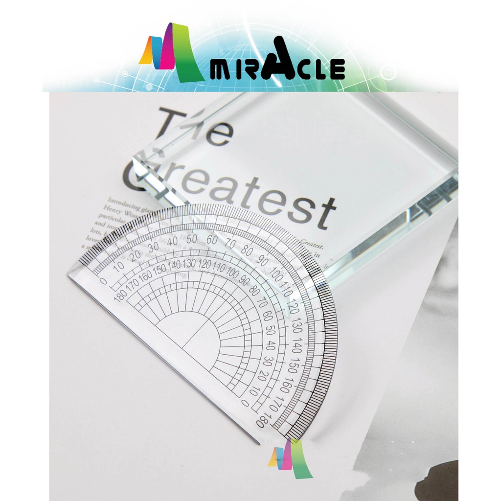 Transparent 180 Degree Protractor Ruler / Semi Circle Measuring Angles ...