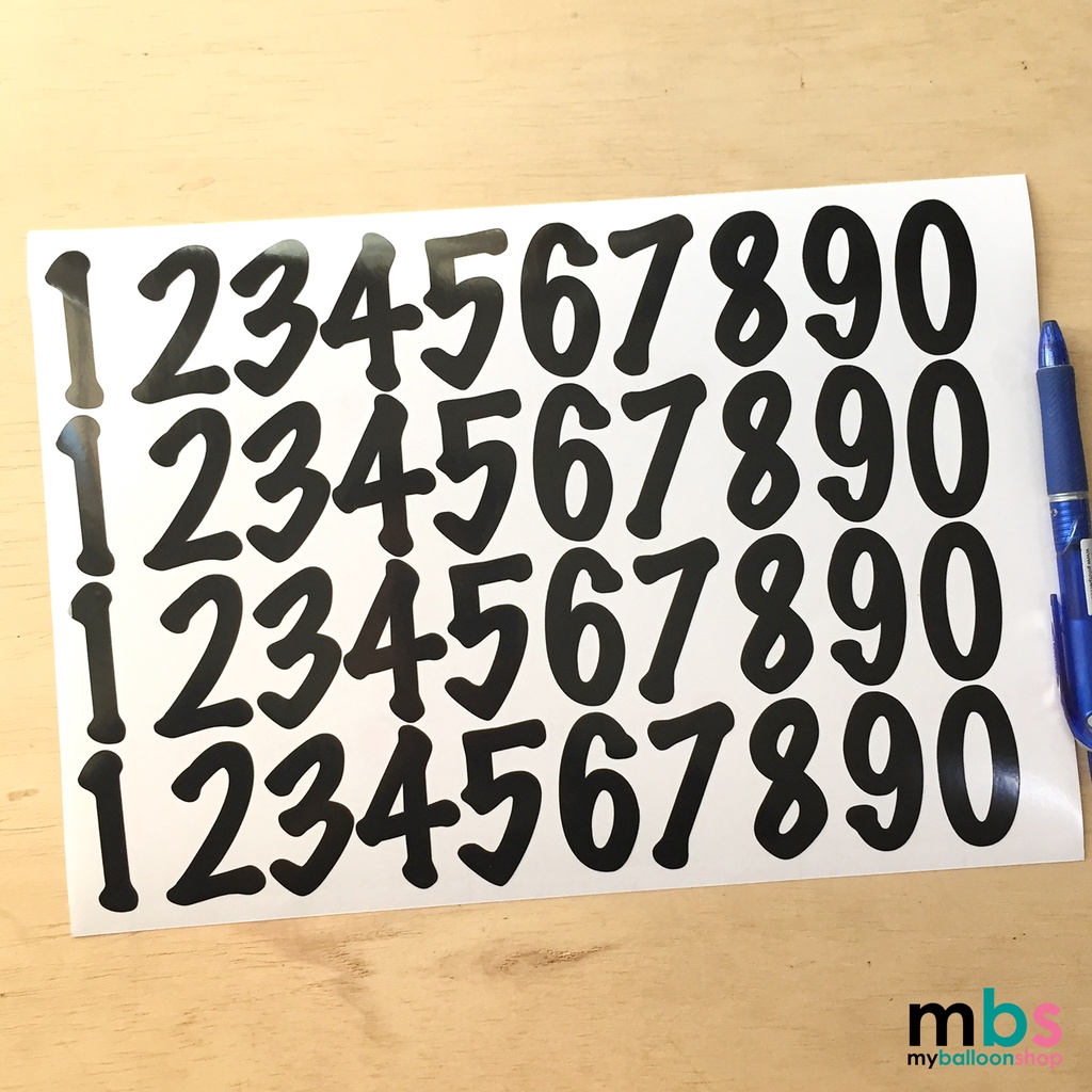 123 Numbers Sticker Bubble Balloons Transparent Sticker | Shopee Malaysia