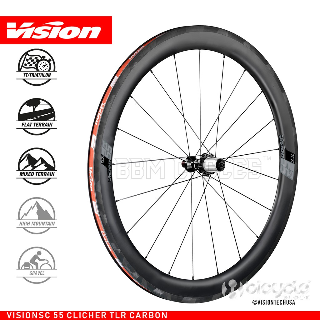 vision sc55 carbon clincher road wheelset