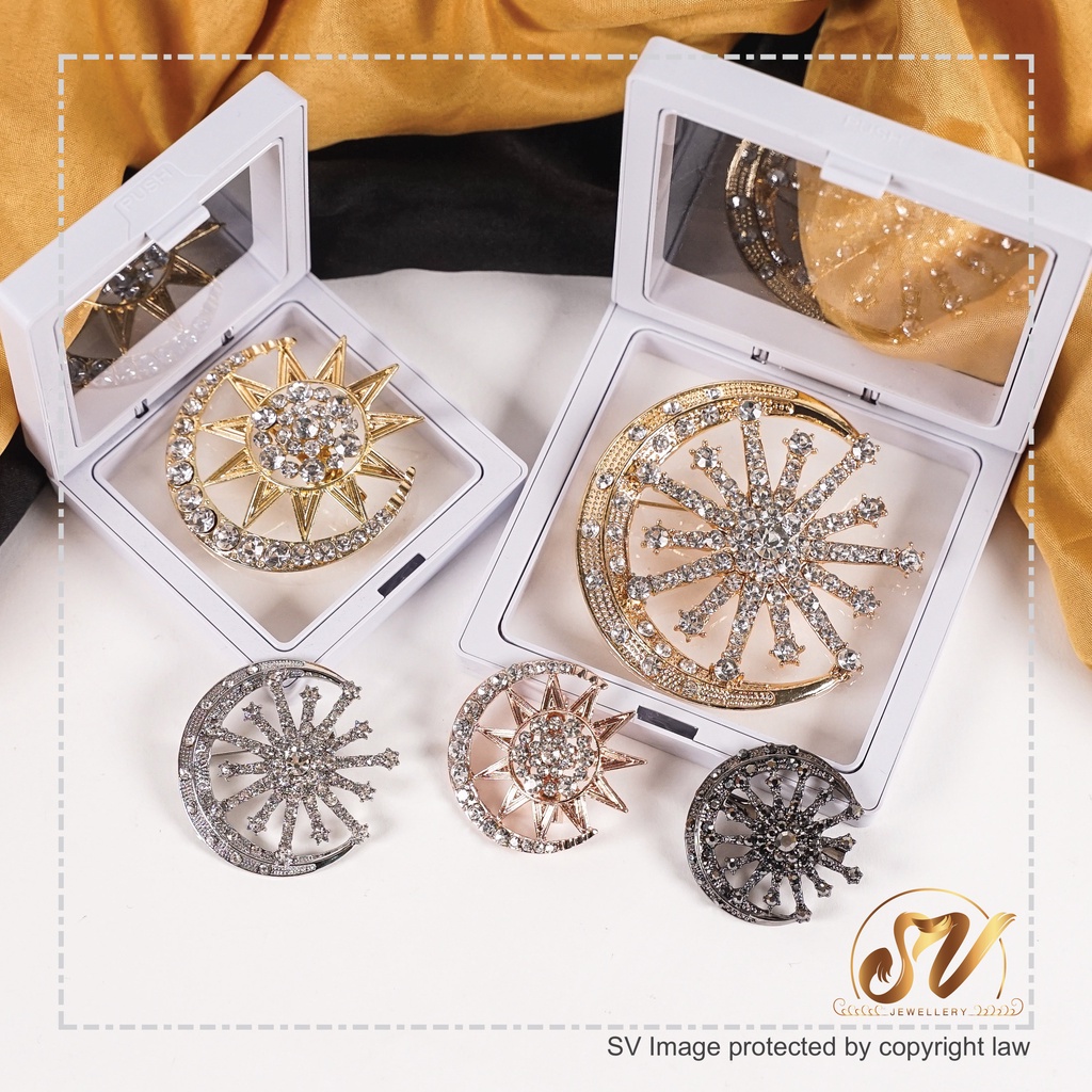 Brooch Dokoh Songkok Pin Songkok / Tanjak Bulan Bintang Muslim Free Box