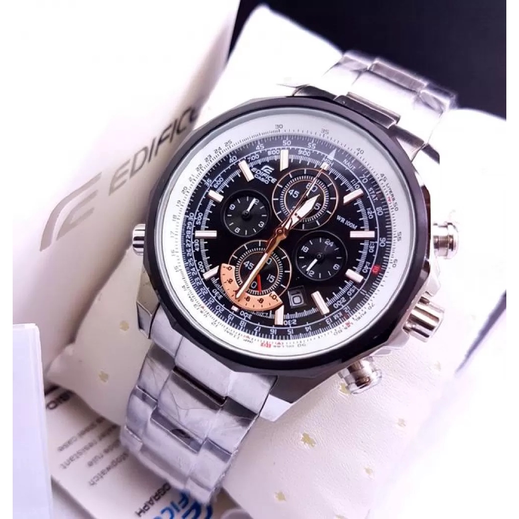 OFFICIAL WARRANTY Casio Edifice EFR 507D 1A Chronograph 100M Quartz Black Dial Stainless Steel Bracelet Men s Watch Shopee Malaysia