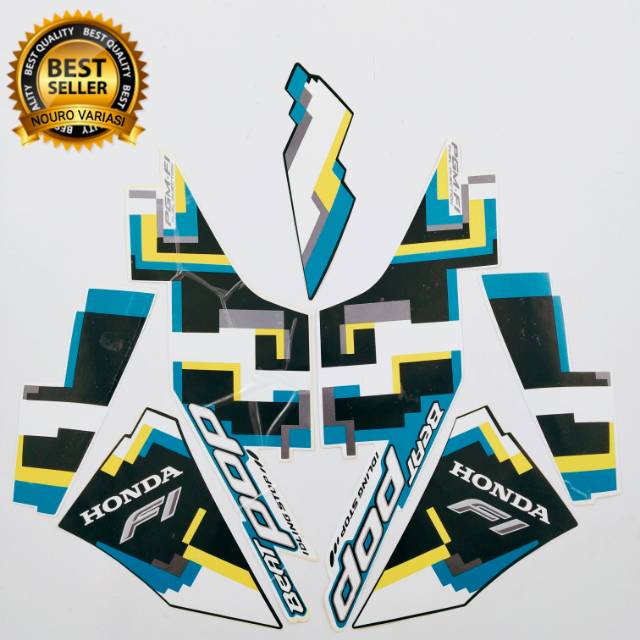 PUTIH HITAM Honda beat pop 2017 2018 iss striping, black and white body ...