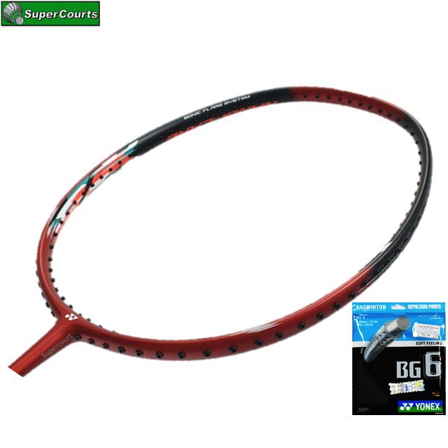 Yonex NanoFlare Drive Red install Foc BG6 Gut (Stringing) Badminton