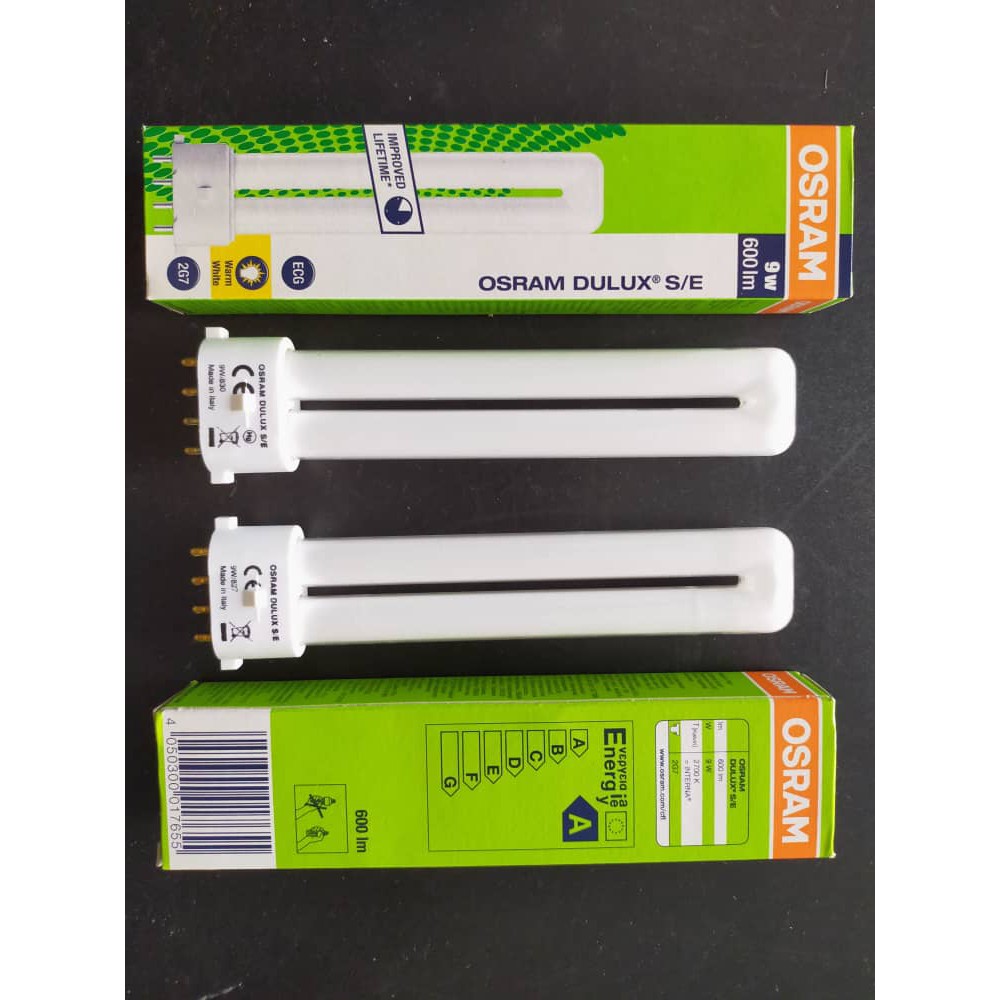 Osram Dulux S/E 9W 827 830 4Pin 2G7 Base Compact Fluorescent Tube (Italian  make)