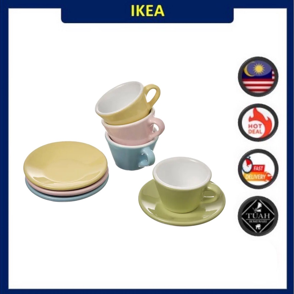 IKEA DUKTIG 8 Piece Cup Saucer Playset Shopee Malaysia