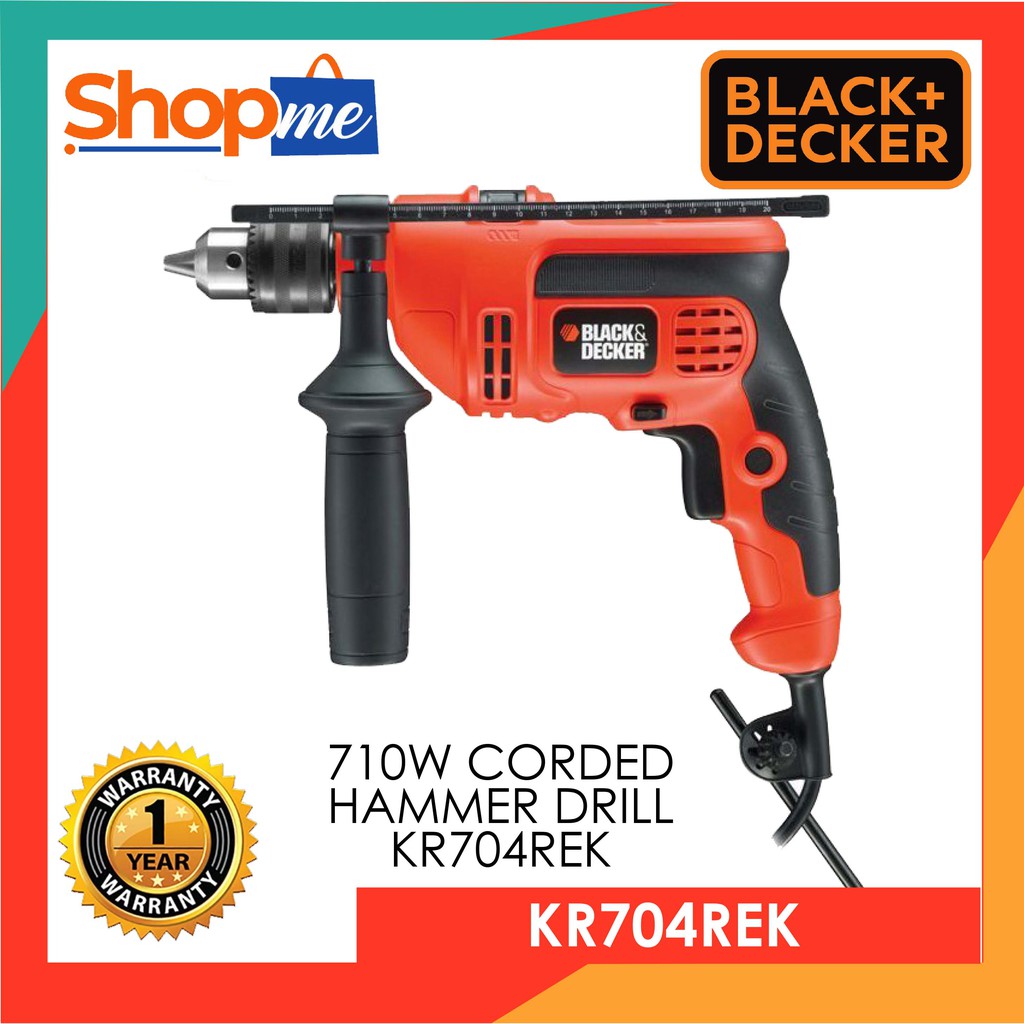 BLACK & DECKER 710W CORDED HAMMER DRILL KR704REK Shopee Malaysia