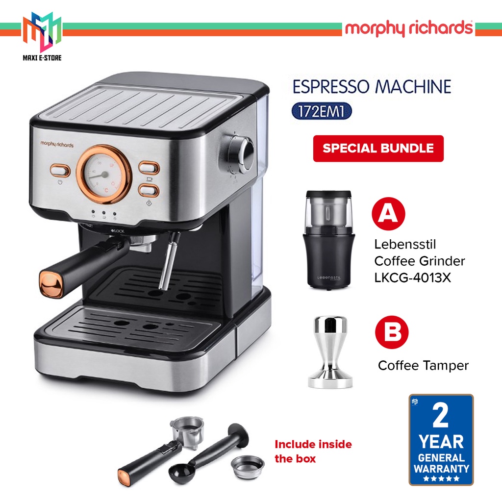 Morphy Richards 3 In 1 Pump Espresso Coffee Maker Machine 172EM1